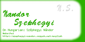 nandor szephegyi business card