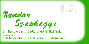 nandor szephegyi business card